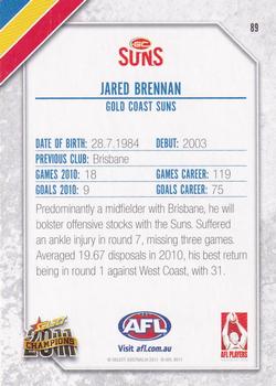 2011 Select AFL Champions #89 Jared Brennan Back